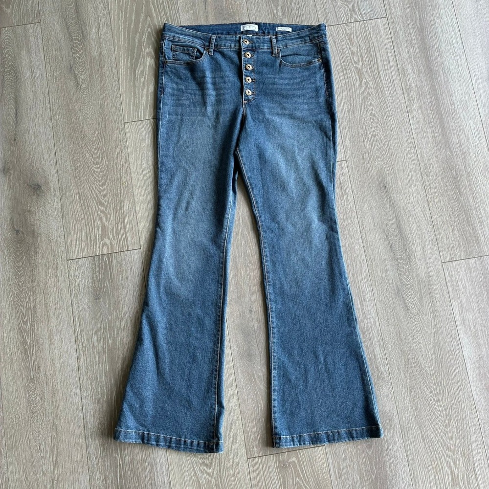 Sofia Jeans by Sofia Vergara Melisa Flare High Rise Button Fly Denim Jeans 16